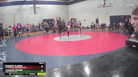 95 lbs Quarterfinal - Chance Clarke, Summerville Takedown Club vs Connor Moore, Hard Rock Rams