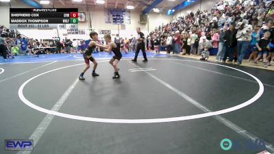 52 lbs 3rd Place - Shepherd Cox, Coweta Tiger Wrestling vs Maddox Thompson, Wolfpak Wrestling