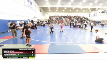 132 lbs Cons. Round 1 - Alexander Gillis, Mira Costa High School vs Orion Boyd, Redondo Union High School Wres