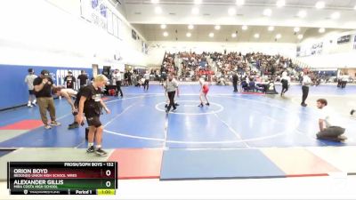 132 lbs Cons. Round 1 - Alexander Gillis, Mira Costa High School vs Orion Boyd, Redondo Union High School Wres