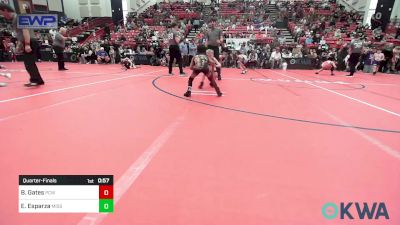 46 lbs Quarterfinal - Baker Gates, Ponca City Wildcat Wrestling vs Eliasz Esparza, Mission Wrestling Club