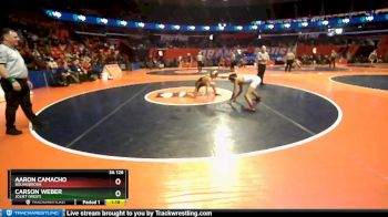 3A 126 lbs Cons. Round 3 - Carson Weber, Joliet (West) vs Aaron Camacho, Bolingbrook