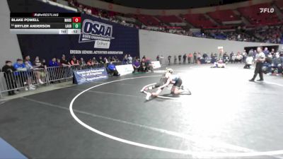 4A Boys 132 lbs Cons. Round 2 - Bryler Anderson, La Grande Boys vs Blake Powell, Marshfield Boys