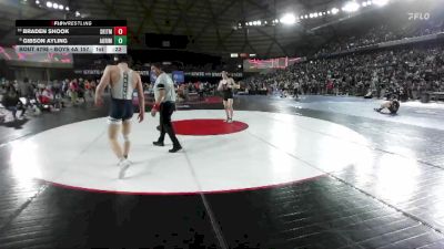 Boys 4A 157 lbs Cons. Semi - Gibson Ayling, Auburn Riverside vs Braden Shook, South Kitsap