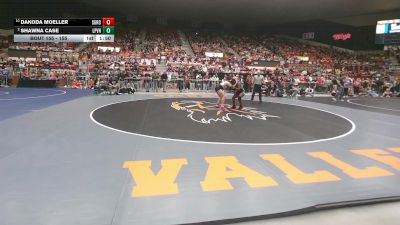 155 lbs Quarterfinal - Dakoda Moeller, St. George-Rock Creek HS vs Shawna Case, LaCygne-Prairie View HS