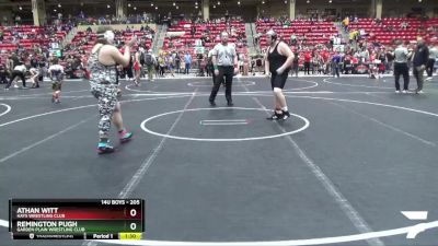 205 lbs Champ. Round 1 - Remington Pugh, Garden Plain Wrestling Club vs Athan Witt, Hays Wrestling Club