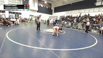 106 lbs 1st Place Match - Aydann Correa, Brawley vs Cadence Harrell, Mayfair