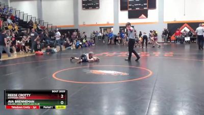 GPW-2 lbs Round 2 - Reese Crotty, Hammerin Hawks vs Ava Brenneman, Golden Hawk Wrestling Club