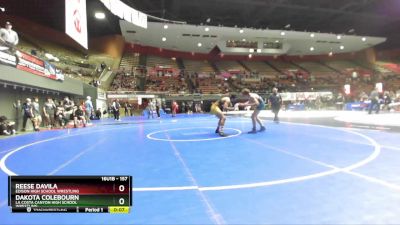 157 lbs Cons. Round 1 - Dakota Colebourn, La Costa Canyon High School Wrestling vs Reese Davila, Edison High School Wrestling