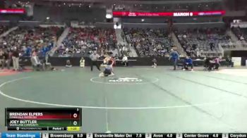 126 lbs Champ. Round 1 - Joey Buttler, Whiteland Community. vs Brendan Elpers, Evansville Mater Dei