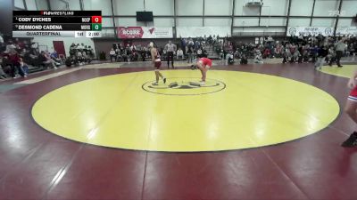 126 lbs Quarterfinal - Cody Dyches, North Sanpete vs Desmond Cadena, Morgan