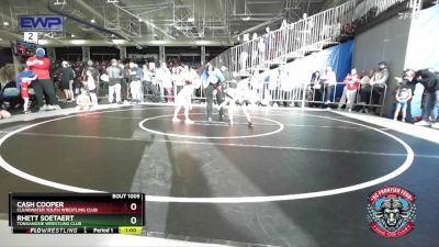 37-40 lbs Quarterfinal - Cash Cooper, Clearwater Youth Wrestling Club vs Rhett Soetaert, Tonganoxie Wrestling Club