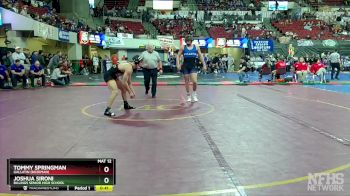 AA - 182 lbs Cons. Round 2 - Tommy Springman, Gallatin (Bozeman) vs Joshua Sironi, Billings Senior High School