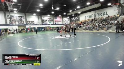 115 lbs Quarterfinal - Melanie Escobar, Murrieta Valley vs Grace Petyo, Great Oak