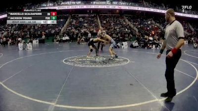 4A 138 lbs Cons. Round 3 - Jackson Young, Panther Creek vs Marcello Scaldaferri, South Mecklenburg High School