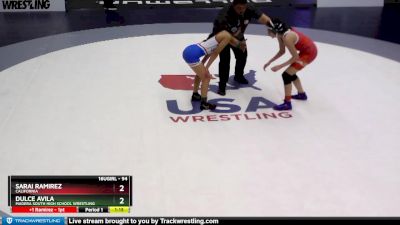 94 lbs Round 2 - Sarai Ramirez, California vs Dulce Avila, Madera South High School Wrestling