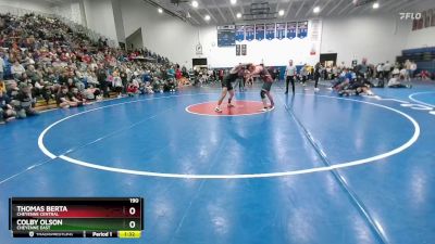 190 lbs Semifinal - Thomas Berta, Cheyenne Central vs Colby Olson, Cheyenne East