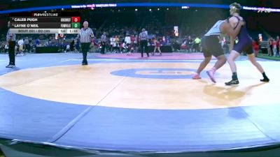 D2-285 lbs Semifinal - Layne O`Neil, Fowlerville vs Caleb Pugh, Grand Rapids Christian