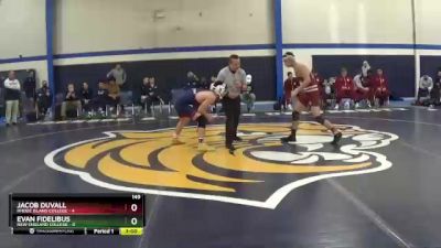 149 lbs Semis & Wb (16 Team) - Jacob Duvall, Rhode Island College vs Evan Fidelibus, New England College