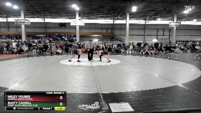 85 lbs Cons. Round 3 - Wiley Youree, Kimberly Middle School vs Rusty Caudill, Priest River Wrestling Club