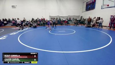 125-127 lbs Round 3 - Cooper Marvel, Centennial Middle School vs Scout Cornella, Glenrock Intermediate Middle School