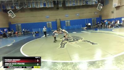 125lbs Cons. Round 2 - Mariah Denney, University (Girls) vs Grecia Ruiz-Frayre, Lakes (Girls)