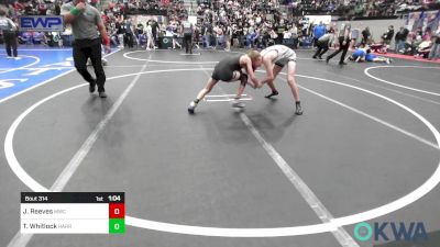 92 lbs Round Of 16 - Jj Reeves, Midwest City Bombers vs Ty Whitlock, Harrah Little League Wrestling