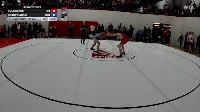 70 kg Champ. Round 1 - Cole Evans, Burnett Trained Wrestling vs Brady Hankin, Northern Colorado Wrestling Club