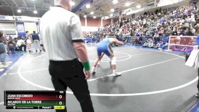 165 lbs Champ. Round 1 - JUAN ESCOBEDO, Bishop Amat vs Ricardo De La Torre, Hilltop