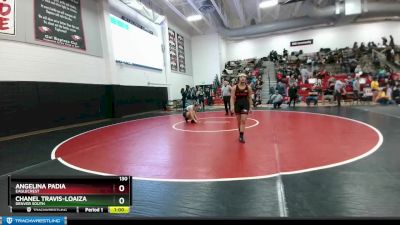 130 lbs Cons. Round 3 - Angelina Padia, Eaglecrest vs Chanel Travis-Loaiza, Denver South