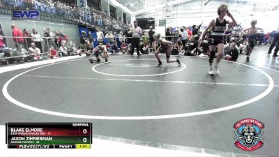 84 lbs Semis (4 Team) - Blake Elmore, East Kansas Eagles Red vs Jaxon Zimmerman, Kansas Mayhem