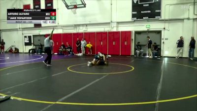 141 lbs Champ. Round 2 - Arturo Alfaro, Moorpark CCC vs Jake Topartzer, Cerritos College