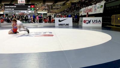 Intermediate Boys - 71 lbs Cons. Round 3 - Adam Porter, Tracy Wrestling Club vs Casper Lin, California Grapplers