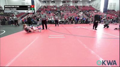 75-80 lbs Rr Rnd 3 - Brooklynn Cline, Maize Kids Wrestling Club vs Breea Florez, HURRICANE WRESTLING ACADEMY
