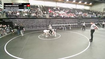 3A 120 lbs Cons. Round 2 - Brayden Spencer, Canyon View vs Riggin Crittenden, South Summit