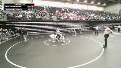 3A 120 lbs Cons. Round 2 - Brayden Spencer, Canyon View vs Riggin Crittenden, South Summit