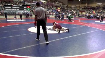 4A 132 lbs Cons. Round 1 - Jaxon Burkhalter, Gentry High School Conversion Charter vs Andrew Threlkeld, Mena