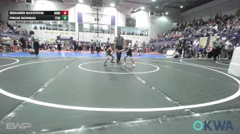 43 lbs Quarterfinal - Benjamin Baxstrom, Warhorse Wrestling Club vs Finlee Bowman, Team Tulsa Wrestling Club