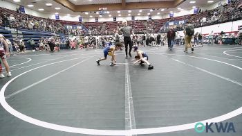 52 lbs Round Of 16 - Kamden Peters, Harrah Little League Wrestling vs Maxon Rollins, Noble Takedown Club