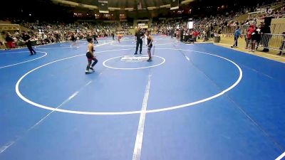 100 lbs Quarterfinal - Andrew Bevenue, R.A.W. vs JT Vaughn, Skiatook Youth Wrestling 2022-23