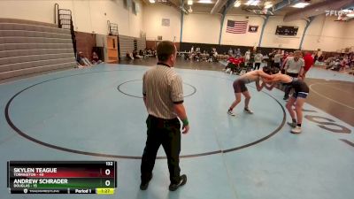 132 lbs Round 2 (10 Team) - Andrew Schrader, Douglas vs Skylen Teague, Torrington