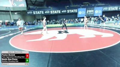 96 lbs Champ. Rd Of 16 - Paxton Beckett, Team Aggression Wrestling Club vs Benito Boe-Flores, Mukilteo Wrestling Club