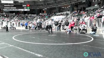 67 lbs Consi Of 4 - Brooks Clay, Skiatook Youth Wrestling vs Dominic Mendez, Claremore Wrestling Club