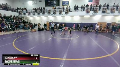 91 lbs Semifinal - Kyland Kienlen, Worland Middle School vs Wyatt Blank, Rocky Mountain