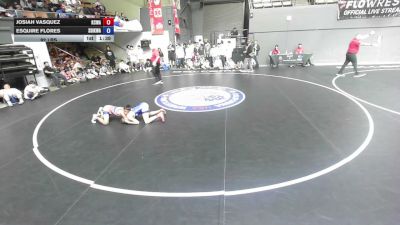 92 lbs Josiah Vasquez, KCWA - Kern County Wrestling Association vs Esquire Flores, SDIKWA - San Diego-Imperial Kids Wrestling Association