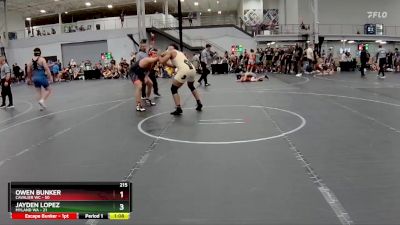 215 lbs Round 5 (8 Team) - Owen Bunker, Cavalier WC vs Jayden Lopez, Myland WA