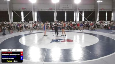 135 lbs Cons. Quarters - Jorja Carroll, Greenwood Wrestling Club vs Mikaela Schofield, Keystone Wildcats