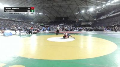 Girls 3A 100 lbs Cons. Round 4 - Aria Wing, Sedro-Woolley (Girls) vs Naima Harmon, Shelton (Girls)