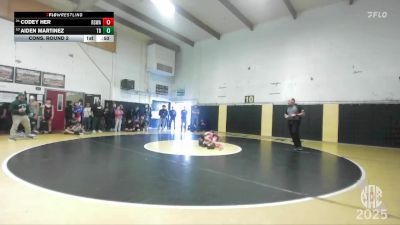 76 lbs Cons. Round 2 - Aiden Martinez, Team Dinamites vs Codey Her, Red Star Wrestling Academy