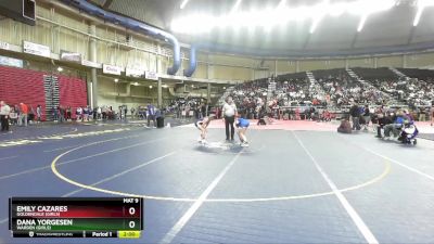 Girls 120 lbs Champ. Round 1 - Emily Cazares, Goldendale (Girls) vs Dana Yorgesen, Warden (Girls)